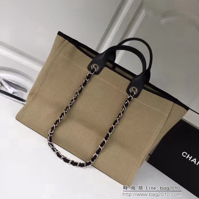 香奈兒CHANEL 2018早春度假系列最新火爆大號帆布沙灘包手提購物袋 DSC1298